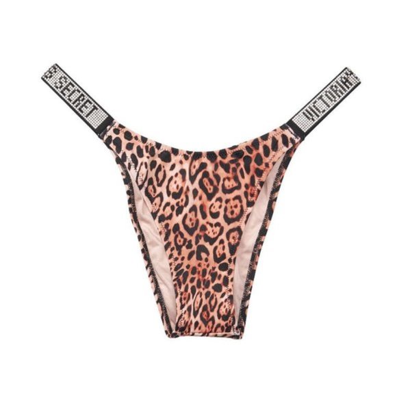 Victoria's Secret Other - VS Shine Strap Swim Brazilian Bottom Leopard M L